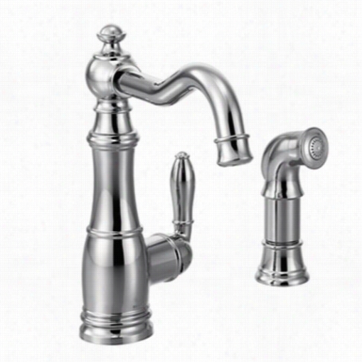 Moen S72101 Weymough High Arc Ki Tchen Faucet With Side Sprayy