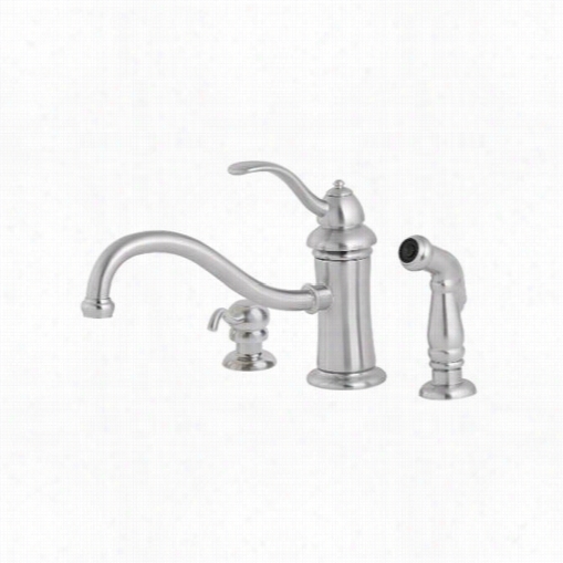 Pfister Gt34-ptss Marielle 3 Hol E Kitchen  Faucet In Stainless Steel With Soap Dispeenser