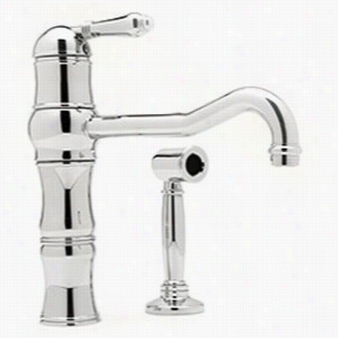 Rohl A3749lmws-2 Single Top Lever Country Kitchen Faucet With Metal Lever And Handsprya