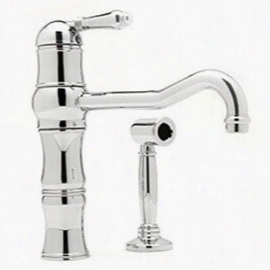 Rohl A3479lmws Single Top Lever Country Kitcchen Faucet With Metallever And Handspray