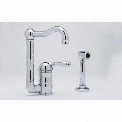 Rohl A368lmws-2 Single Lever Country Kitchen Faucet With Metal Lever Handle And Handspray