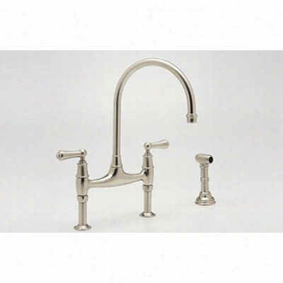 Rohl U.4719l-2 Perrin And Rowe Lead Ree Compliant Bridge Faucet With Metal Levers And Sidespray