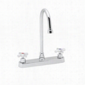 Speakman Sc-5721-ca Commander Cross Handles Kitchen Faucet With 8""d Spread Goosenecck Spout