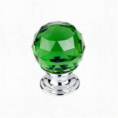 Top Knobs Tk119pc Crystal 1-1/8"" Green Crystal Knob With Polished Chrome Base