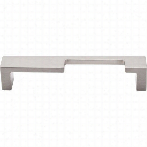 Top Knobs Tk259bsn Modern Metro 5&q Uot;" Cc Notched Handle Tear B In Bru Shed Satin Nickel