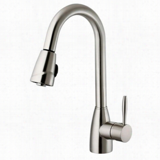 Vigo Vg0 20014st 16-1/16""h Upll-out Spray Kitche Nfaucet In Stainless Steel With 8-3/8"" Reach Spout