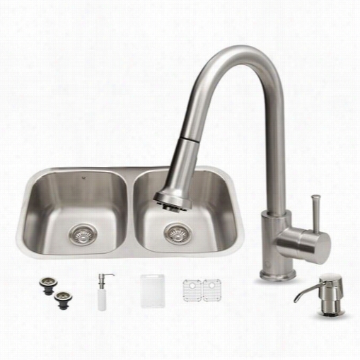 Vigo Vg15332 All In One 32"&;quot; Undermountt Stainless Steel Kitchen Sink And Faucet Set