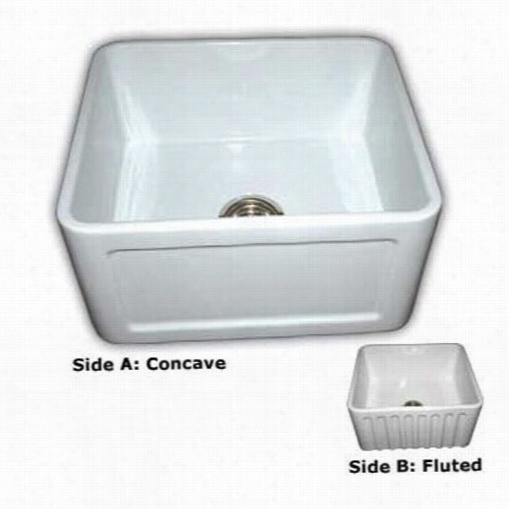 Whitehaus Wh Flcon2018 2&0quot;" Rever Sible Fireclay Sink With Concave Front Apron