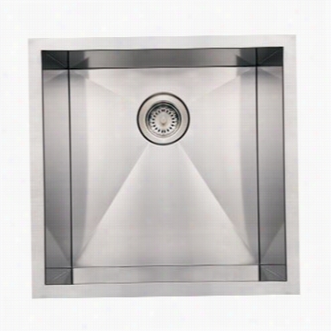 Whitehaus Wncm1920 Noah''s 19"" Commercial Single Bowl Undermount Sink In Brushed Spotless Steel