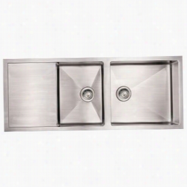 Whitehaus Whncmd5221 Noah's 52"" Commercial Singleb Owl Reversible Undermount  Sink In Brushed Stainless Steel