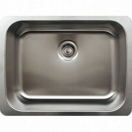 Whitehaus Whnu2519 Noah's 25-1/4&quo T;" Single Bowl Undermount Sink In Brushed Stainless Steel