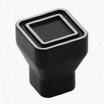 Amerock Bp53 025-sbk Polara Square Knob In Silvered Blcak