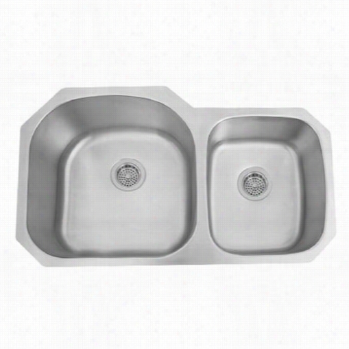 Barclay Kssdb2592-ss Manvel 35"" Double Bowl Kitchen Sink In Stainless Steel