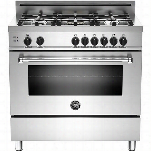 Bertazzlni Mas365gasxe Master Basic 36"" Aeriform Fluid Range In Stainless With 5 Aluminum Burners (open Box))