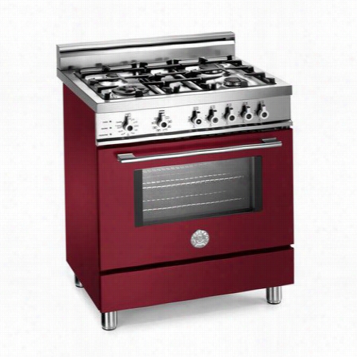 Bertazzoni Pro304dfsvi Por 30"" Duall Firing Self Clean  Range Inn Vino With 4 Brass Burners