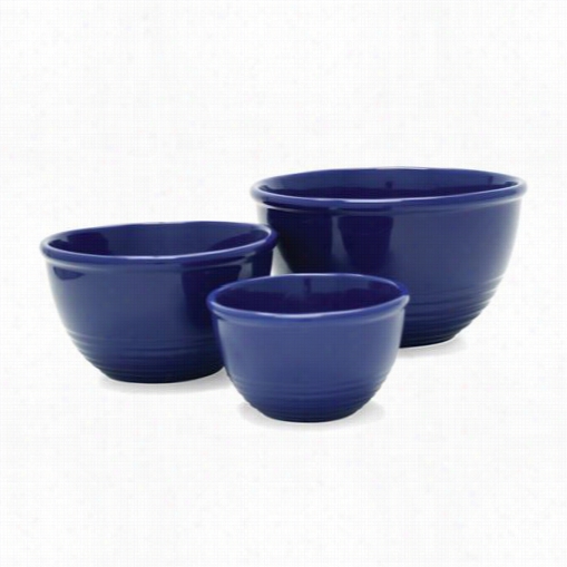 Chantal 90-n-r-bi Countertop Indigo Blue Ring Bowwl - Set Of 3