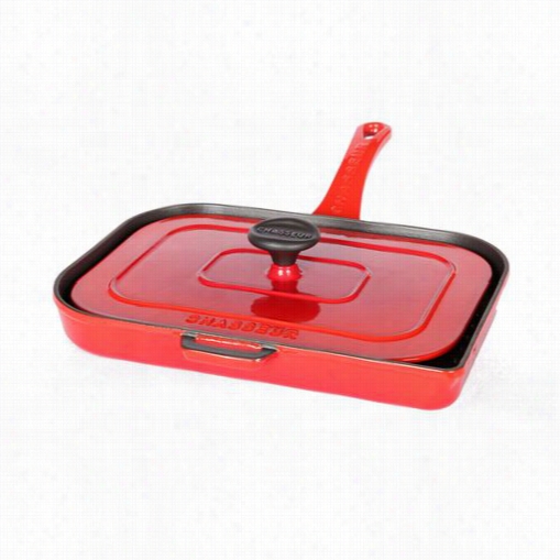 Chasseur Ci_38 0_fr____ci_5 7"" X 10"" Cast Iron Panini Grill In Flame Red