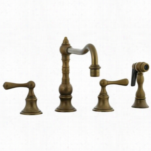 Cifial 268.255.v05 Ighlands Twice Lever Handle Kitcheen Faucet With Side  Spray In Aged Brass