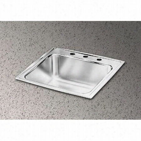 Elkay Dlr3122100 Lustertone 31"" Top Mount Singlw Bowl Stainless Steel Sink