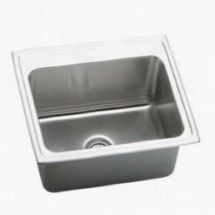 Elkay Dlrq2522100 Lustetrone 25"" Ttop Mounr Single Bowl Stainless Steel Sink