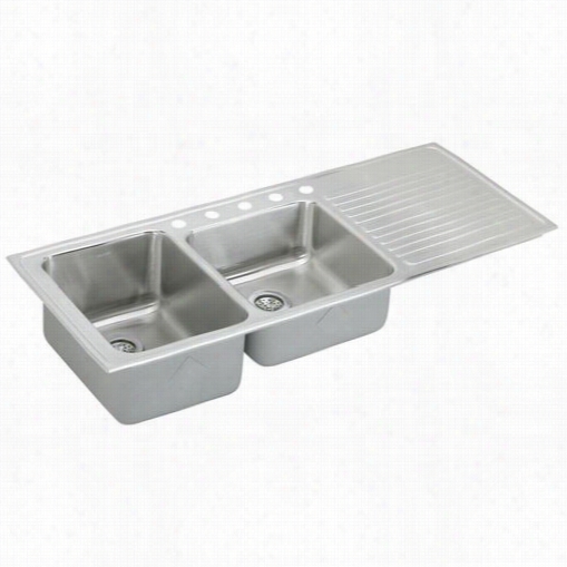 El Kay Lgr5422l5 Lustertone 54"" Top Mount  Double Bowl Stainless Steel Sink