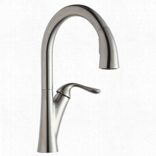 Elkayl Kha4031 Harmony Single Handle Kitchen Faucet With Metal Lever Handle And Pull Thoroughly Sray