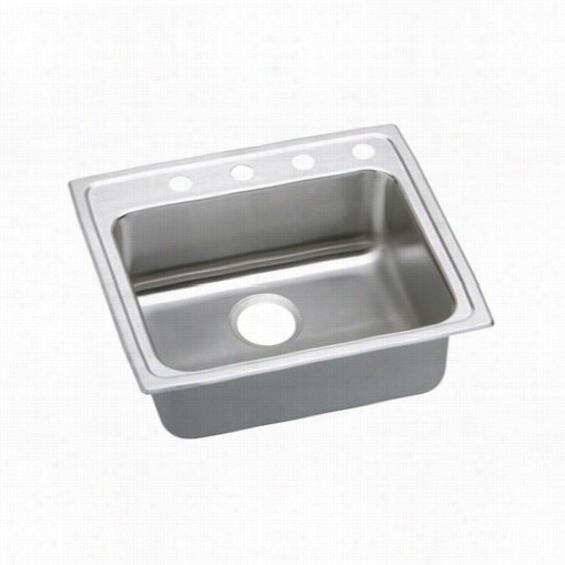 Elkay Lrad221965 Lustertone 22"&quo T; X 19"" Single Basin Kitchen Sink With 6-1/2"&qut; Bowl Depth