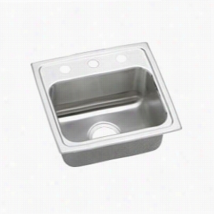 Elkat Lradq1716650 Lustertone 6-1/2"" Drop-in Single Bowl Stainls Steel Sink