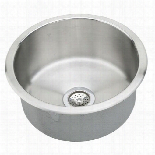 Elkay Rlr12fb Lustertone 14-3/8"" Top Mount Round Bowl Stainless Steel Sink