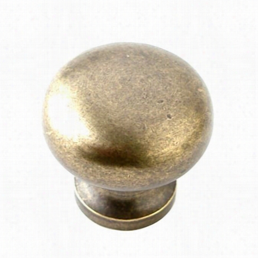 Giagni Kb-6br-tab 1-1/4"" Round Knob In Tumbled Antique Brass