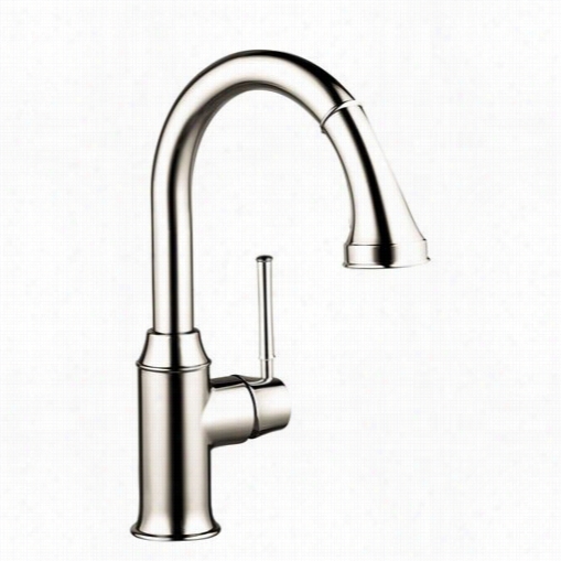 Hansgrohe 0421683 Aalis C Prep Kitchen Faucet In Polished Nickel With Pull Down Two Spray