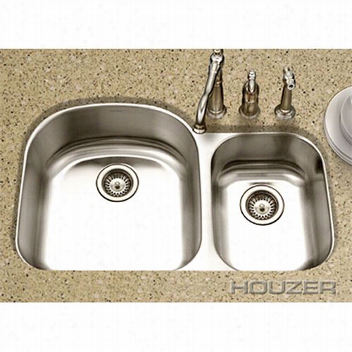 Houzer Mc-3210sr-1 Medallion Designer Undermount 7 0/30 Stainless Steel (dou Ble Bowl) Sink