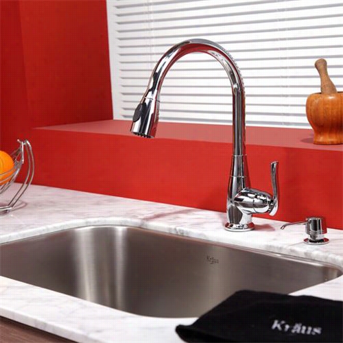 Kraus Bku14-kpf2230-ksd30ch 30"" Undermount Single Goblet Stainless Steel Sink With Hrome Faucet