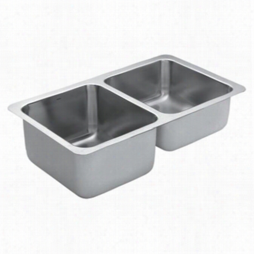 Moen G18242 1800 Series 31-1/4""l X 18&wuot;"w X 10"" D Undermount Double Basin Kitchen Sink