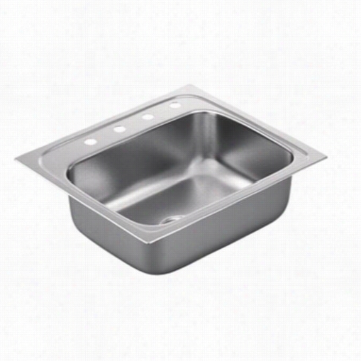 Moen G221944 2 200 Seriee 25""l X 22""w X 7-3/4&""d 4 Holes Drop In Single Basin Kitchen Sonk