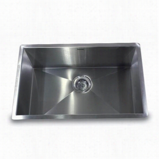 Nantucket Sinks Sr3018 Pro Series 30"&" Rectangle Snigle Bowl Undermount Small Radius Corners Stainless Steel Kitchen Sink