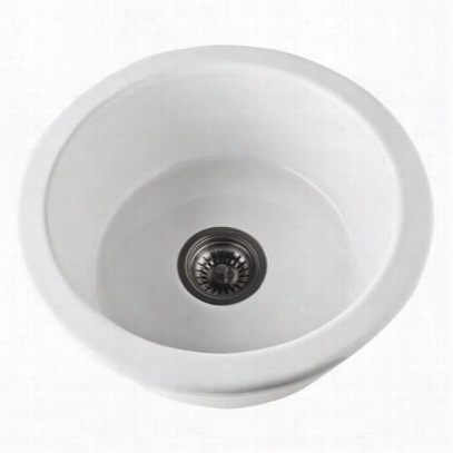 Rohl 6737-00 Allia Fireclay Round Single Bowl Prep Sink In White