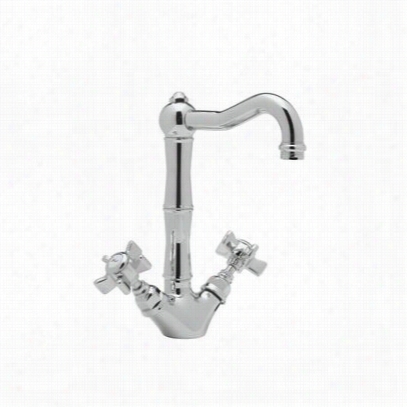 Rohl A1740xmapc-2 Rustic Kitchen Single Hole Bar Faucet In Polished Chrome With  Cross Handle