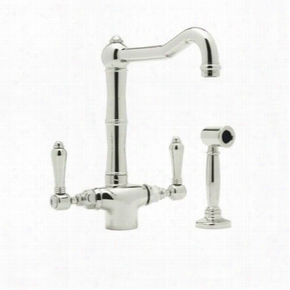 Rohl A167lmwspncountry Kitchen Singoe Ho1e F Aucet In Polished Inckel With Metal Lever Touch