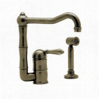 Rohl A3608lp-2 Single Lever Country Kitchen Faucet With Porcelain Lefer Handle