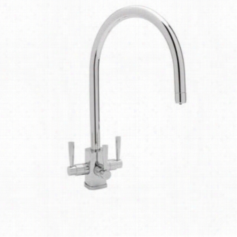 Rohl U.kit1110ls Contemporary Triflov Three Lever Ahndle ""c"" Spout Bar Faucet With Includd Filter