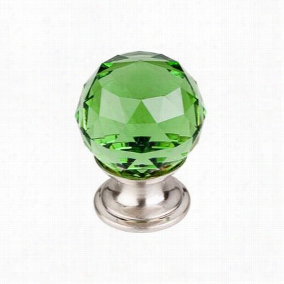 Top Knobs Tk119bsncrystal 1-1/8"&qquot; Green Crysta L Knob With Brushed Satin Niickel Base