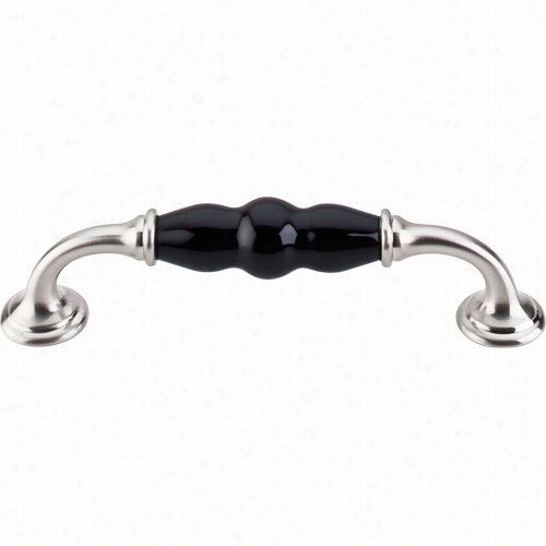 Top Knobs  Tk310bsn Chateau 5-1/16"" Cc D-handle Pull In Brshed Satin Nickel / Black