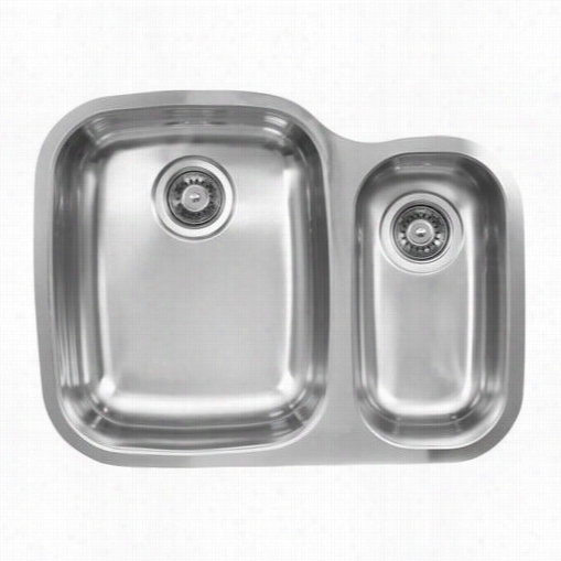 Ukinox D376.70.30.10l 26"" X 17"" X 10"" 70/30 Double Basin Stainless Steel Undermount Kitchen Siink