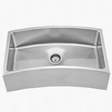 Whitehaus Whnapcv3218 Noah' S31-5/8""curved Apron Front Single Basin Stainlesa Steeel Sink In Brushed Stainless Steel