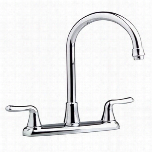 American Standard 4275.551 Colony Soft 2 Handle Gooseneck Kiitche N Faucet With  Hand Spray