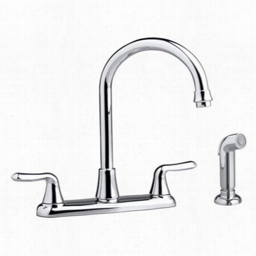 American Standard 4275.551f15.002 Colony Soft Double Handle High-arc Kitchen Faucet In Chrome With 1.5 Gpm Aerator And Side Spray