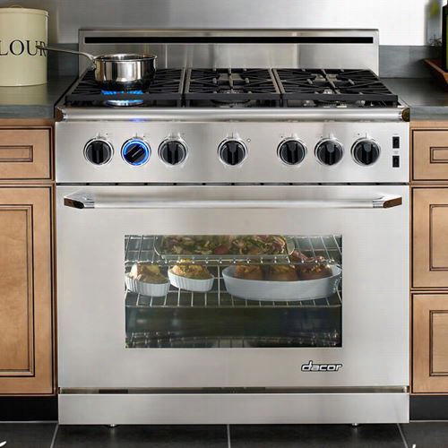 Dacor Er36gsch Epicure 36&quo;" Gas Range In Stainlless Steel With Cchrome Trim