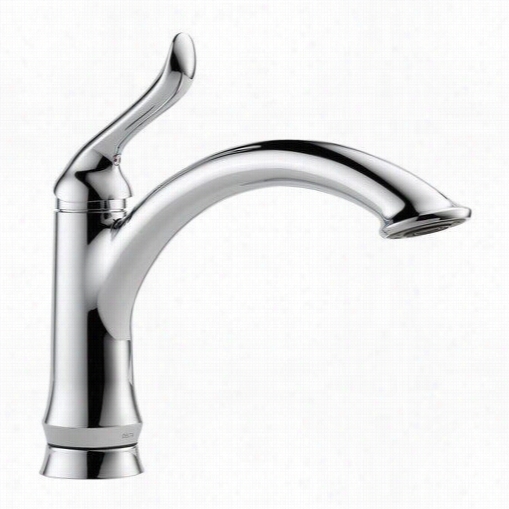 Delta 1353-dst Linden Single Handle Kitchen Faucet In Chrome With Diamond Seal Technology Valve