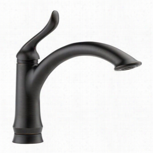 Delta 1353-rb-dst Lindeen S Ingle Handle Kitchen Faucet In Venetian Bronze With Diamond Seal Technology  Valve